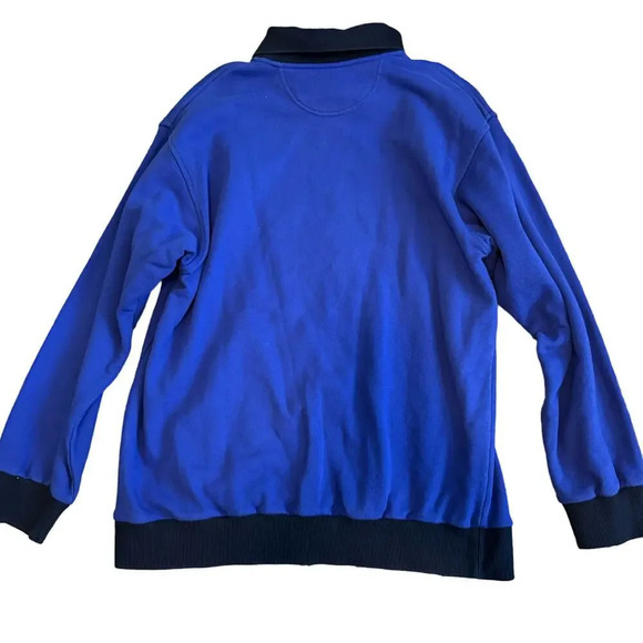 Escada Sport Men's Embroidered Sweatshirt Size M Blue Black Academia Collared - Picture 3 of 7